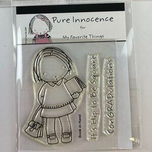 Pure Innocence Clear Acrylic Stamp My favorite Things Book in Hand